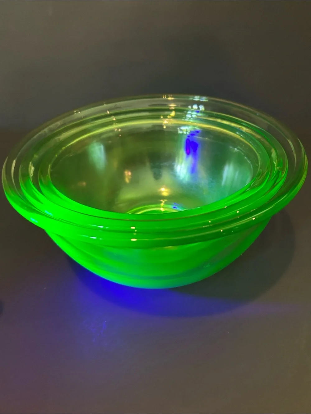 Hazel Atlas Uranium Green Depression Glass Mixing Bowls Set Of 3